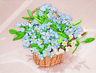 Набор для вышивания лентами "WH" ВЛС0002 Весенняя корзинка