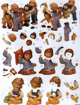 Аппликация "Нино и Марко"бумажная  вырубная  для объемных рисунков, 210х297 мм