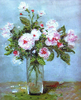 Комплект для вышивания бисером Design Works Crafts  2397 серия Bead Point Розовые розы 21х25 см 