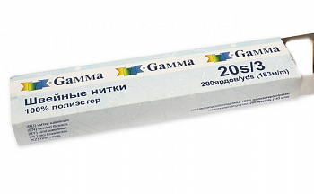 Швейные нитки "Gamma" / "Micron" (полиэстер) 200 я 183 м 10 шт цв.БЕЛЫЙ