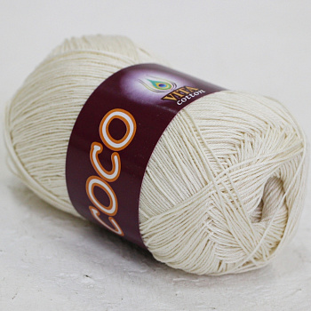 Коко (VITA Cotton), пряжа для ручного вязания (3853, молочный)