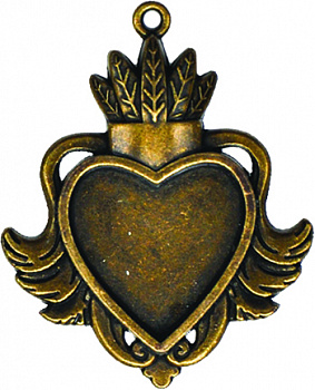 Заготовки для украшений «Heart Bezel-Large-Bronze» (Бронза)