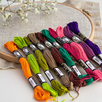 Набор мулине №12 Финка, хлопок, пасма (10 шт. х 8 м)