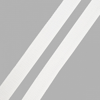 3Al357 Стропа ременная матовая, имитация хлопка (100%пэ) 26мм*100м(07 белый)