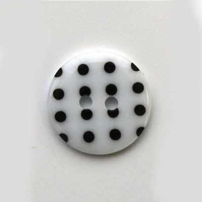 Пуговицы в тубе, Q7D26-FSS  Горошек 36L (009 бело-черный) 36 шт.