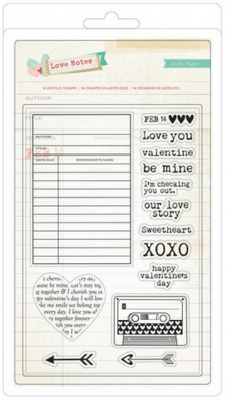 Набор прозрачных штампов "American Crafts" 683359 Crate Paper «Love Notes» 14шт.