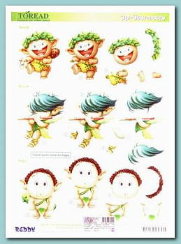 Аппликация Toreads бумаж.вырубная для объем. рисунков,"Спиид, Барам, Кабу" 210х297 мм