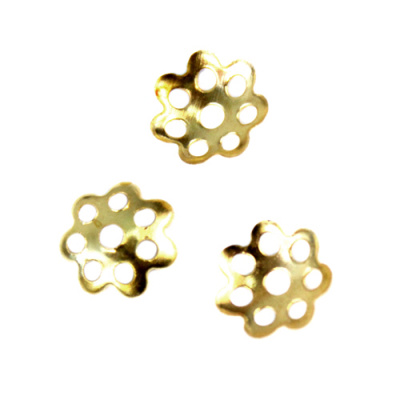 Шапочка для бус 7709546 FIN0636, 6мм, 30шт/упак, цвет: золото