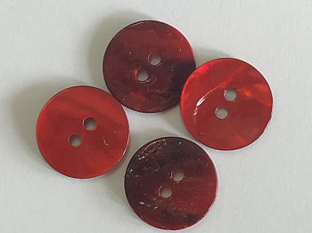 Пуговица Hemline "Shell" d= 18 мм красный (4 шт/уп)