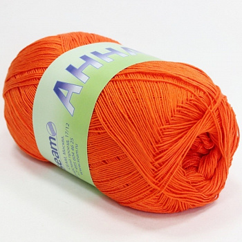 Анна 16, пряжа для ручного вязания 100г/530м (308 оранжевый)