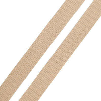 3Al357 Стропа ременная матовая, имитация хлопка (100%п/э) 26мм*100м(15 светло-бежевый)