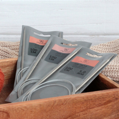 Набор для вязания NV-27: спицы круговые металлические 100 см 4.0, 4.5, 5.0 мм  