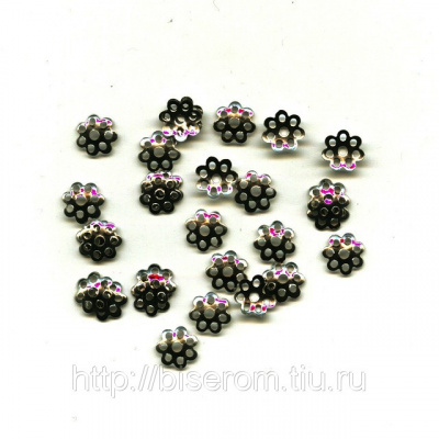 Розетка для бус "Zlatka" под цвет серебра, в уп. 50шт. DR-012/02 