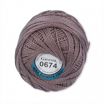 Пряжа "Gamma" Ирис 100% хлопок 10 х 10 г  (0674, серый)