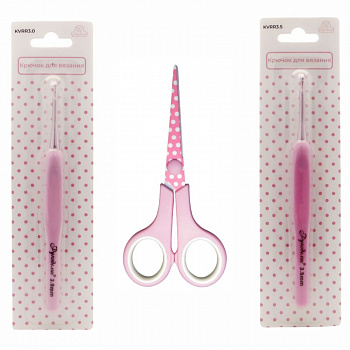Набор для вязания NV-34: крючки 3.0 и 3.5 мм; ножницы "Рукоделие"