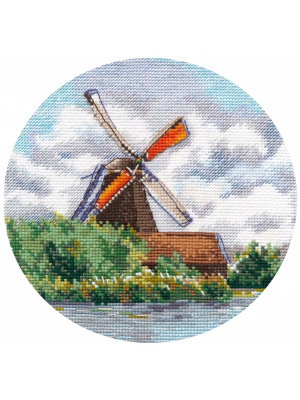 Набор для вышивания «Овен» 1297 Миниатюра. Мельница 15 х 15 см