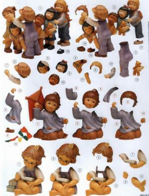 Аппликация "Нино и Марко"бумажная  вырубная  для объемных рисунков, 210х297 мм