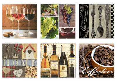 Салфетки бумажные "Love2art" ассорти  SDP №0823-01  33 x 33 6 шт. "В Бургундии!"