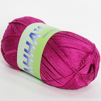 Анна 16, пряжа для ручного вязания 100г/530м (320 фуксия)