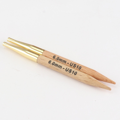 Спицы съемные деревянные Basix KnitPro, для тросика 20 см, 6,00 мм 35659