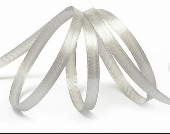 Лента атласная 23 м, ширина 6 мм (1/4 дюйма) цв.0177 серый(2шт.)