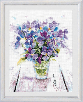 Набор для вышивания «Овен» 1006 " Голубые Виолы" 19*22 см.