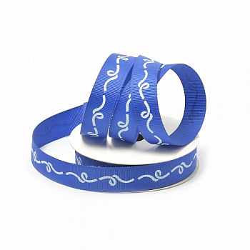 Лента репсовая с рисунком арт.TBY.ЛРР.ZX-24.2 шир.1,5см цв.241 уп.9,14 м синий