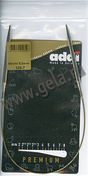 Спицы круговые супергладкие, никель, ADDI 105-7, 40 см, №5.0