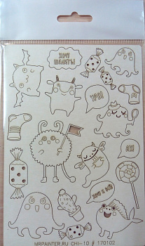 Чипборд картонный "Mr.Painter" CHI-10/170102 Бу!, 11.5 см х 16.5 см