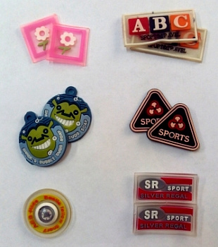 Резиновые объемные нашивки на одежду. 3 шт./упак. в ассортименте.