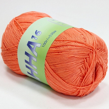 Анна 16, пряжа для ручного вязания 100г/530м (310 коралловый)