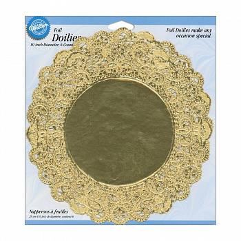 Салфетки под торт золото  25см (уп.6шт)