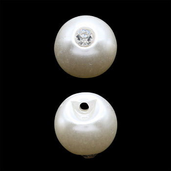 Пуговицы в тубе, 25шт/упак   со страз. 9мм на ножке 214 молочный