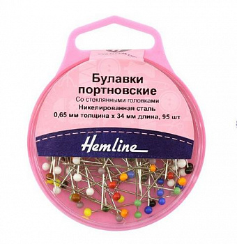 Булавки портновские «Hemline» 679  34 мм, 95 шт., разноцветные
