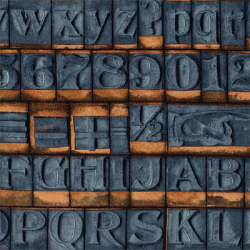 Ткань COATS 100% хлопок, ширина 114 см, PWTH007-BLUEX STAMPS