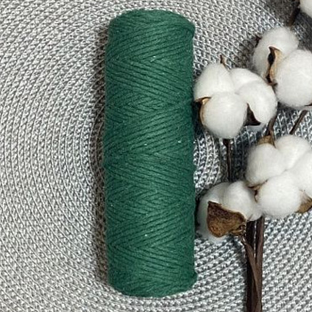 Шпагат хлопковый крученый 2мм (темно-зеленый) 100м