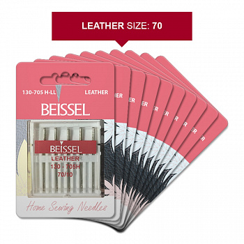 Иглы д/бытовых швейных машин для кожи (Leather),5 шт, № 70, 130-705 H-LL/блистер, BEISSEL