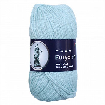 Эвридика, пряжа для ручного вязания 100гр. 200м (100% шерсть) (07-мятный)