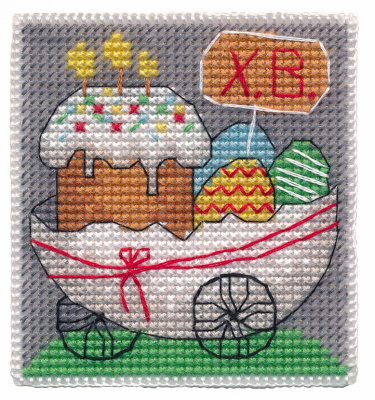 Набор для вышивания «Овен» 1599 "Магнит. Счастливой Пасхи" 7 х7,5 см