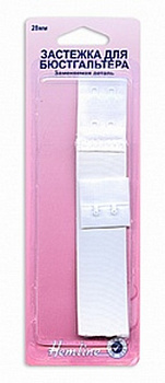 Застежка для изменения объема бюстгалтера (резинка+крючки) белый