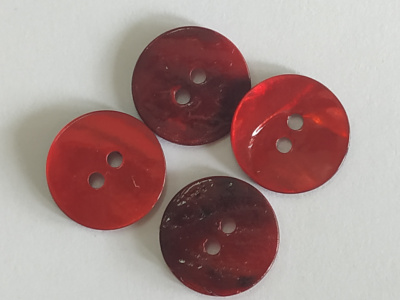 Пуговица Hemline "Shell" d=15 мм  красный (5 шт/уп)