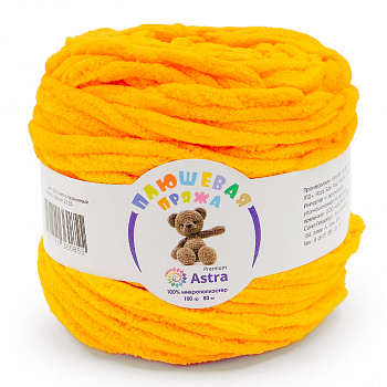 Пряжа Astra Premium "Плюшевая" 100гр. 80м, 100% п/э (2шт/упак) (203, светло-оранжевый)