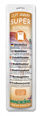 Стабилизатор белый отрезной особо прочный для плотной вышивки. 5м х 30см SUPER STRONG