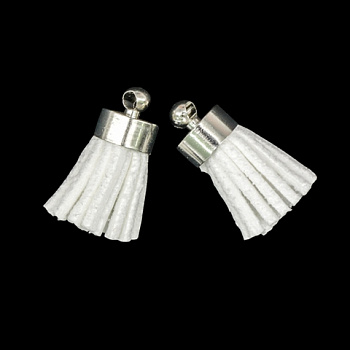 Кисти для бижутерии АСТРА 1,5 см, и/замша,  пара (белый)