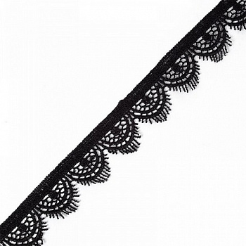 Кружево капрон арт.TBY.67405  шир.25 мм  цв.черный, уп.6,86 м.