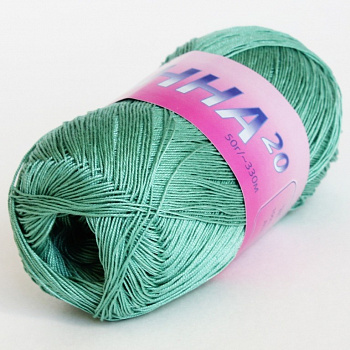 Анна 20, пряжа для ручного вязания 50г/330м (552, зеленый берилл)