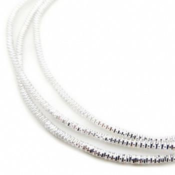 Канитель (трунцал) мягкая, фигурная KAN/MN1-01/1  глянец, белое серебро