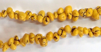 Бусы камушки (на леске), 90 см (жёлтый)