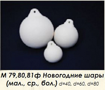 Заготовка керамическая Шар новогодний малый h=40 мм