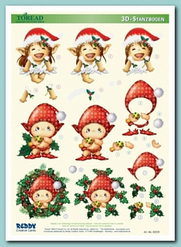 Аппликация Toreads бумаж.вырубная для объем. рисунков,"Рождество1" 210х297 мм